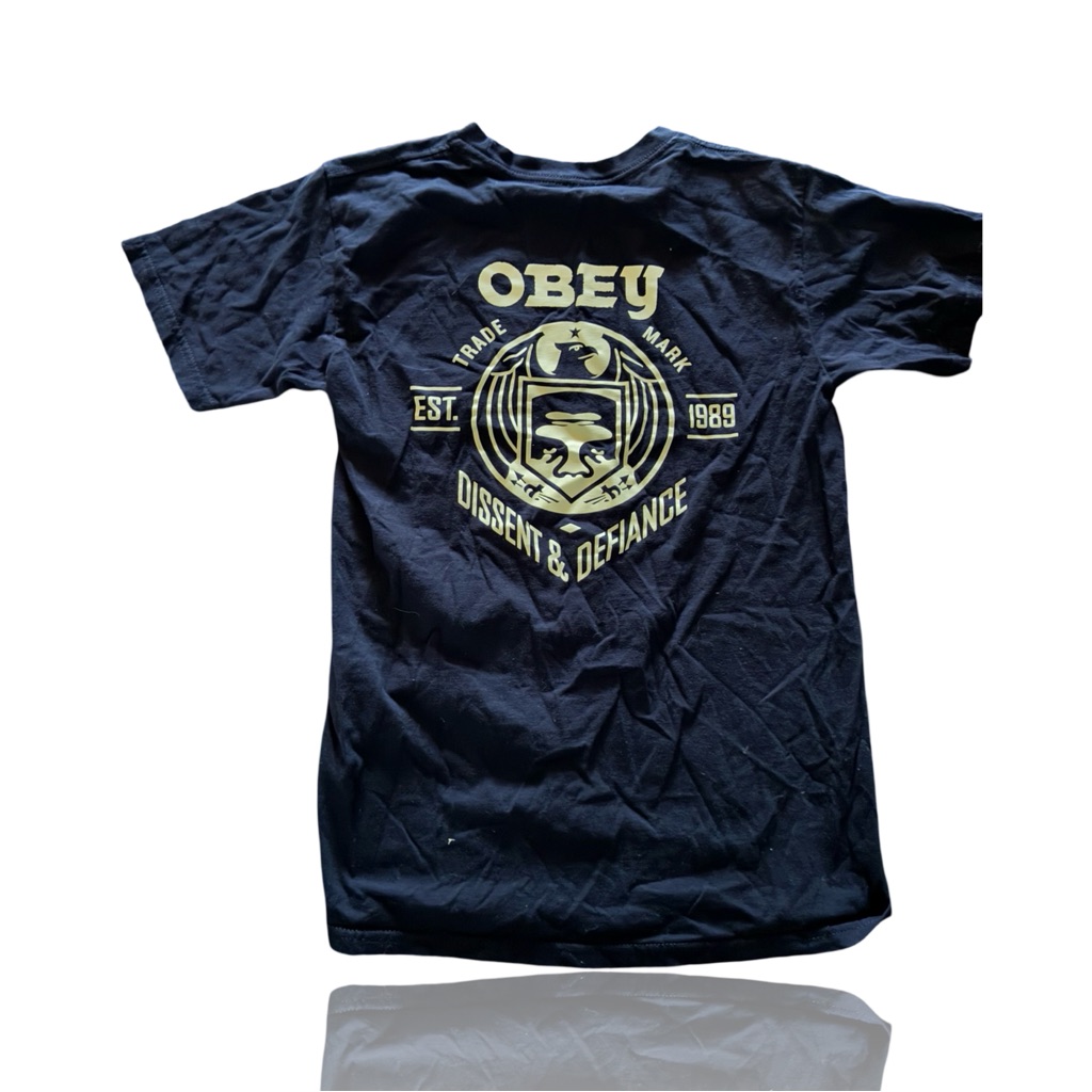 Obey Dissent  Defiance Adult Small Logo TShirt Guc Streetwear Supreme